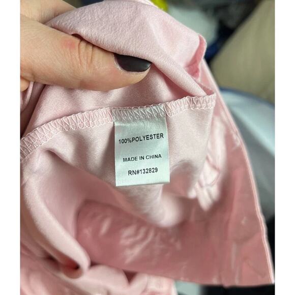 superdown Pink Satin Cargo Pants Size XS Drawstring Hem Pockets Streetwear Women - Picture 5 of 6